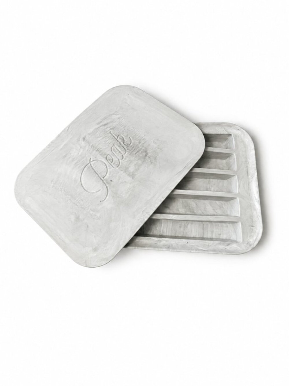 W&P Silicone Water Bottle Ice Cube Tray in White Marble